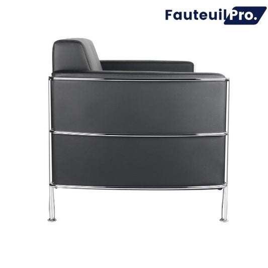 Fauteuil chauffeuse 1 place – Simili cuir noir