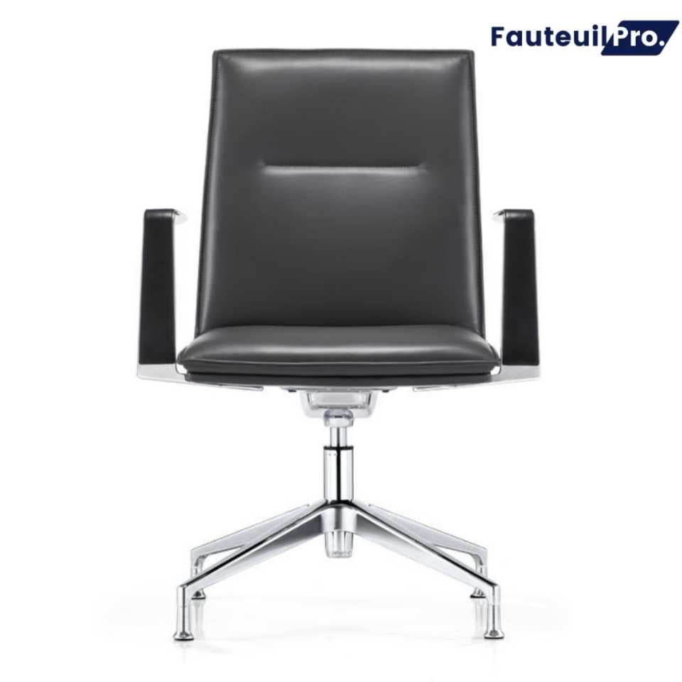 Fauteuil visiteur direction- Milan - Cuir Noir ou Gris