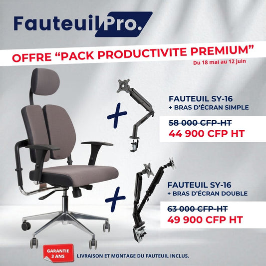 Fauteuil Ergonomique Synchrone - Gris - SY-16