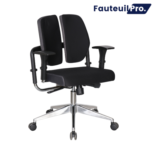 Fauteuil de travail ergonomique synchrone - Noir