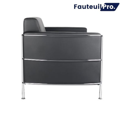 Fauteuil chauffeuse 1 place – Simili cuir noir