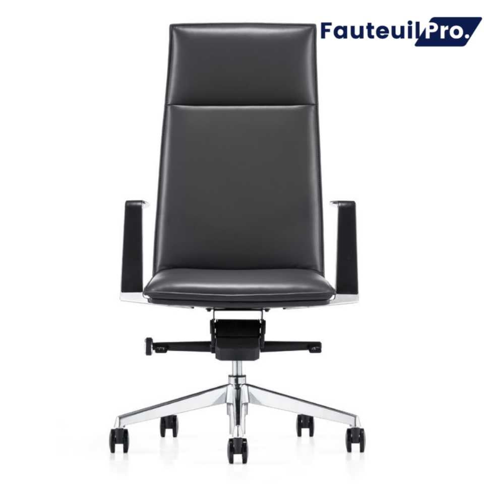 Fauteuil MILAN - Haut Dossier en cuir  Noir