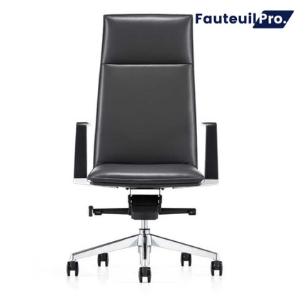 Fauteuil MILAN - Haut Dossier en cuir  Noir
