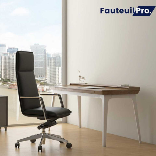 Fauteuil MILAN - Haut Dossier en cuir  Noir