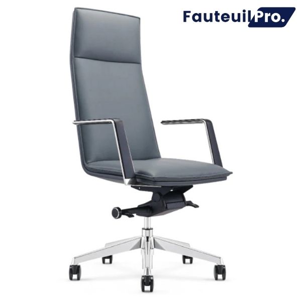 Fauteuil MILAN - Haut Dossier en cuir  Noir
