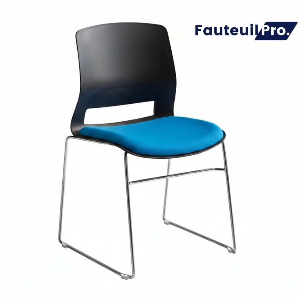 Chaise visiteur NOUMEA + GALETTE CONFORT multi-couleurs 180kg