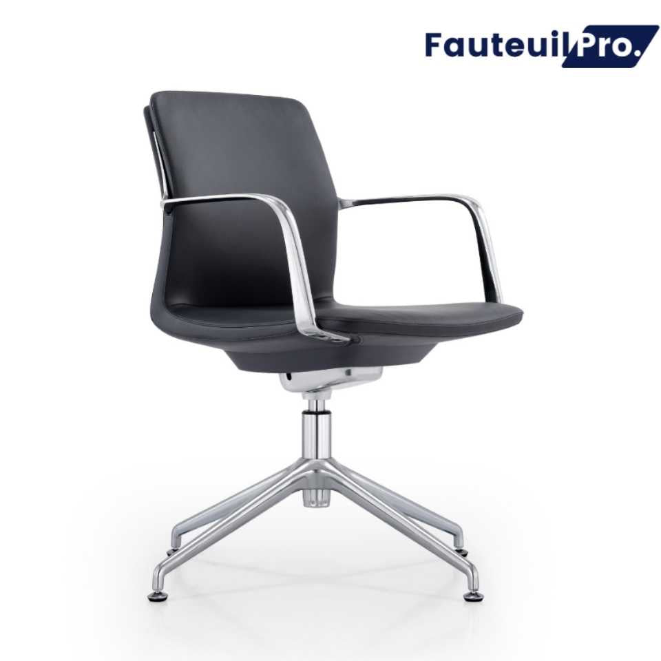 Fauteuil visiteur direction- Paris cuir Noir ou Gris