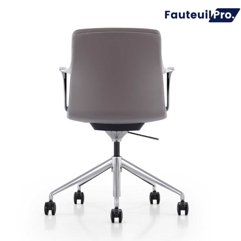 Fauteuil PARIS cuir Noir ou Beige - Dossier Mi-Haut