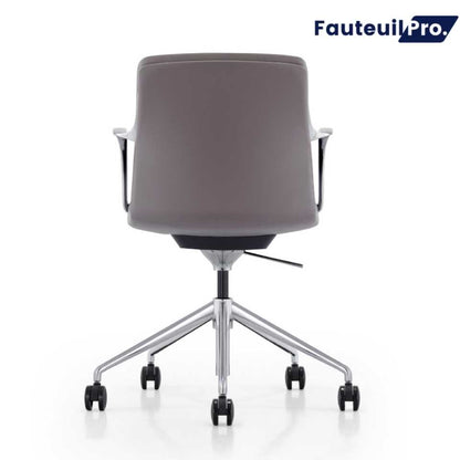 Fauteuil PARIS cuir Noir ou Beige - Dossier Mi-Haut