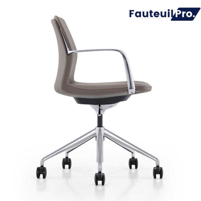 Fauteuil PARIS cuir Noir ou Beige - Dossier Mi-Haut