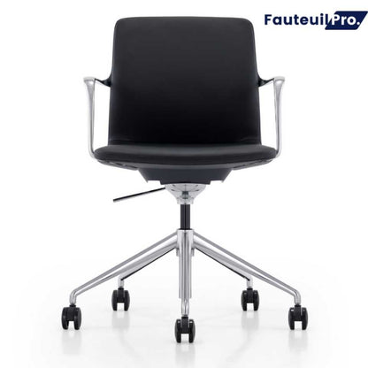 Fauteuil PARIS cuir Noir ou Beige - Dossier Mi-Haut