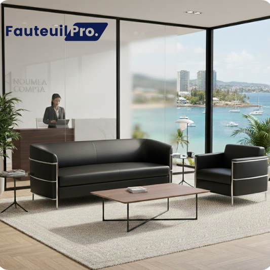 Canapé d'accueil cuir 3P - S9125