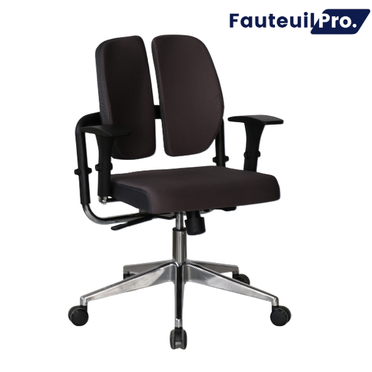 Fauteuil de travail ergonomique synchrone - Skai noir