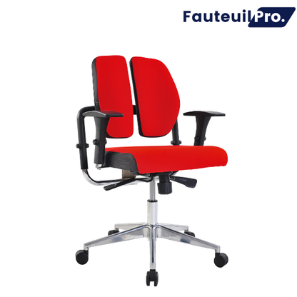 Fauteuil de travail ergonomique synchrone - Rouge
