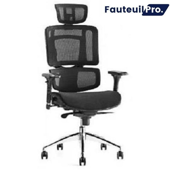 Ultra mesh fauteuil opérateur avec têtière - Noir