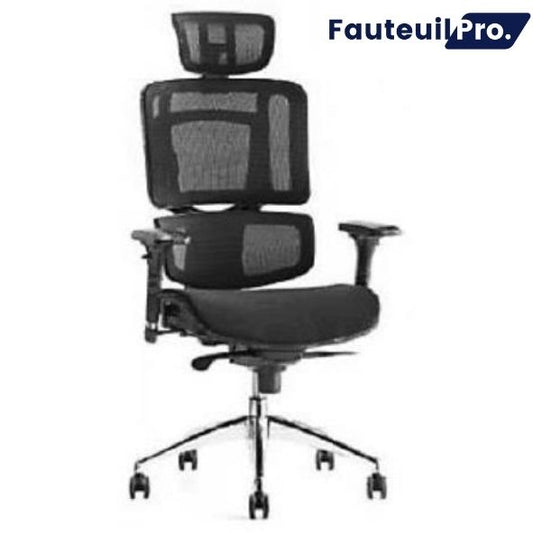 Ultra mesh fauteuil opérateur avec têtière - Noir