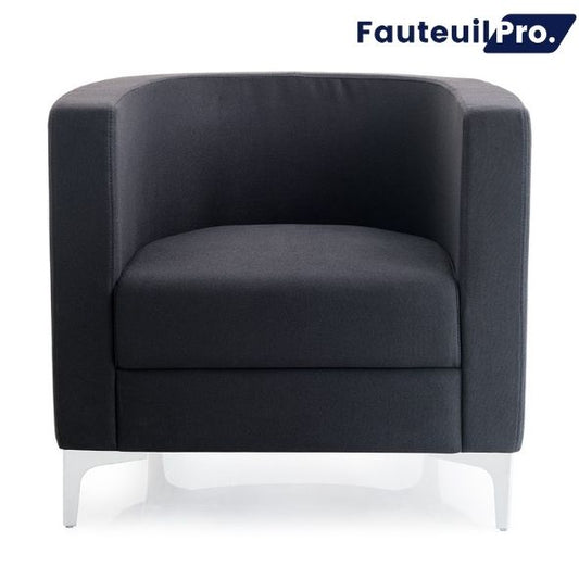 Chaise coquille Cubo2 – Simili cuir noir