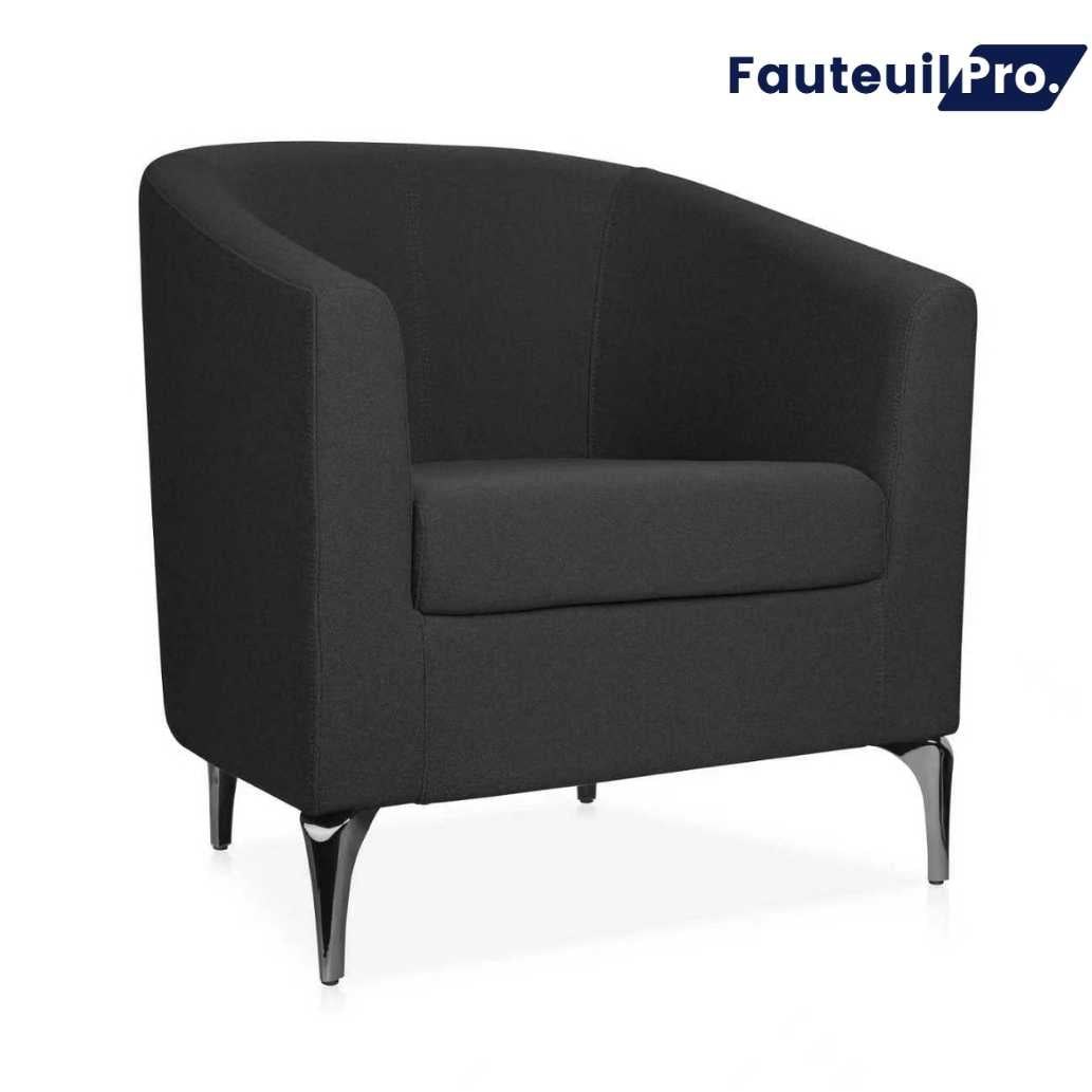 Chaise coquille Cubo1 – Simili cuir noir