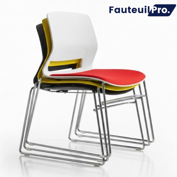Chaise visiteur NOUMEA + GALETTE CONFORT multi-couleurs 180kg
